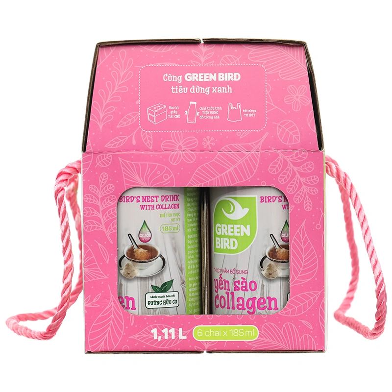 Nước yến Collagen Green Bird Nutrinest lốc 6 chai x 185ml - 5